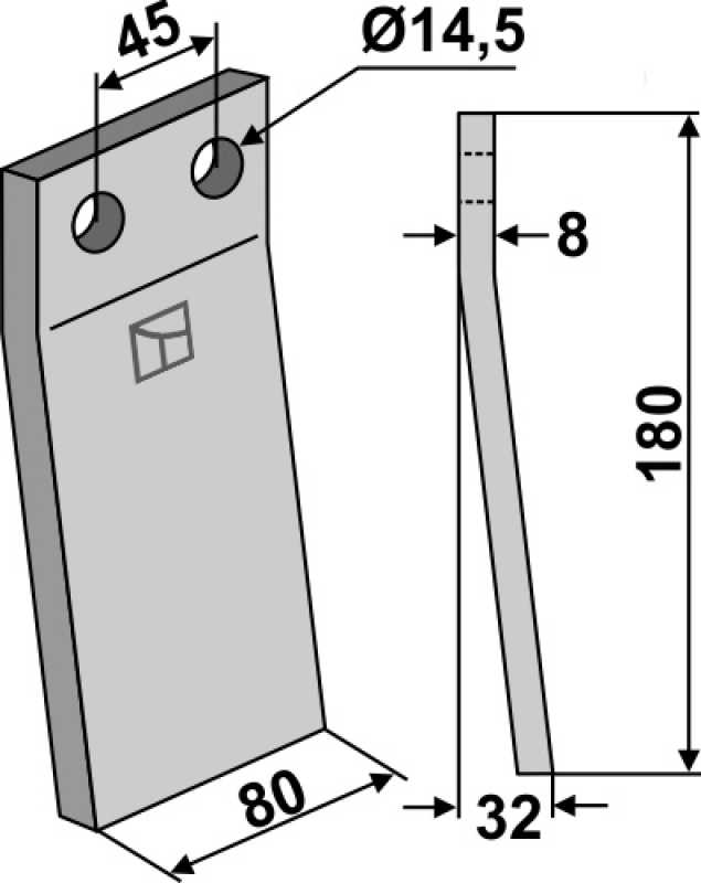 Rotorzinken 180x80mm